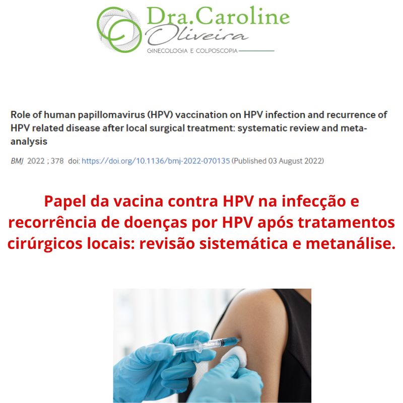 Papel da vacina HPV na infecção e recorrência de doenças relacionadas ao HPV após tratamentos excisionais locais: revisão sistemática e metanálise.